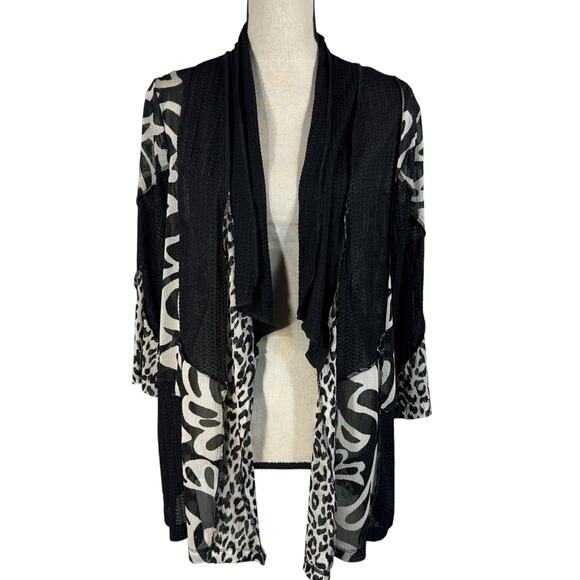 Travelers by Chico’s SZ 2 (Large) Cardigan Draped Open-Front Stretch 3/4 Sleeve - Picture 1 of 9